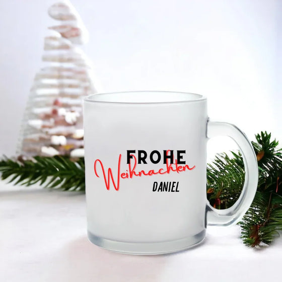 Glastasse Frohe Weihnachten